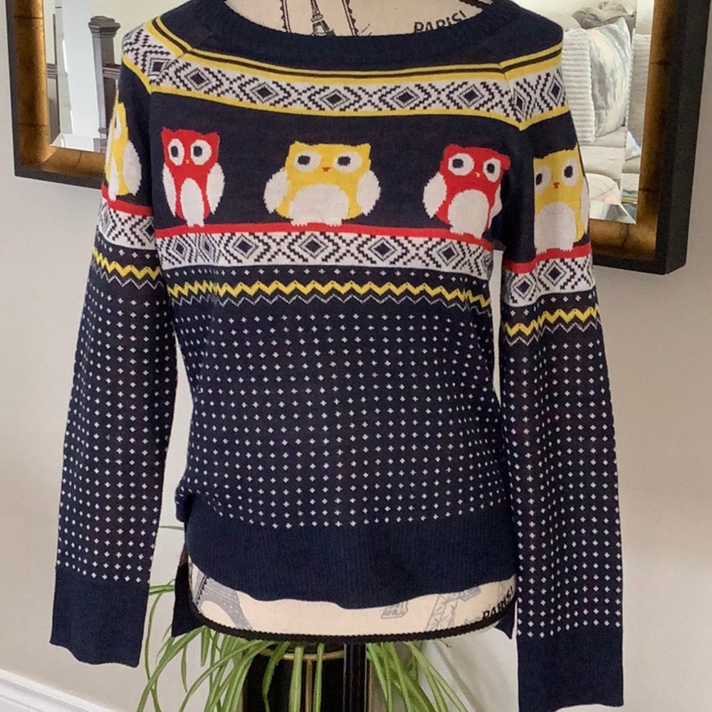 CUTE OWL APRES SKI SWEATER